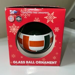 University of Miami glass ball ornament